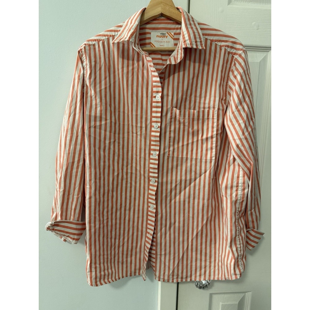 Addison Bay X Nuuly Striped Button Up Shirt Sz S Seersucker Coastal Preppy
